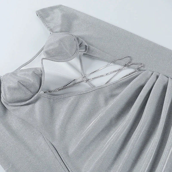 Silver Long Sleeve Dress