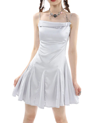 Silver Satin Dress