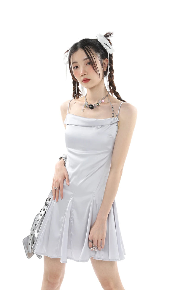 Silver Satin Dress