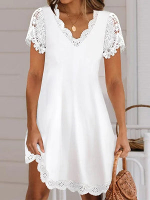 Simple White Midi Dress
