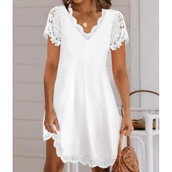 Simple White Midi Dress