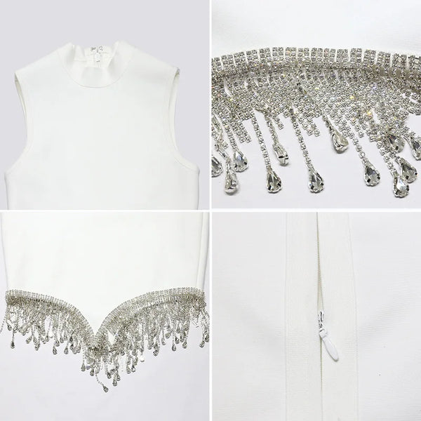 Strapless Midi Dress White
