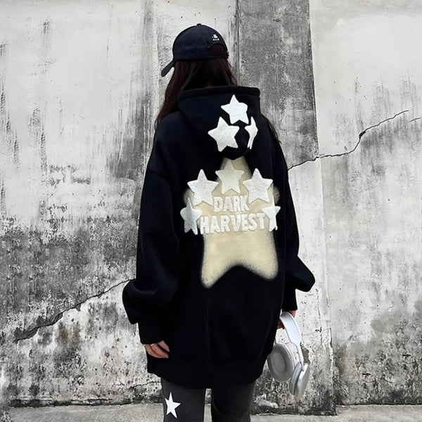 Stylish Y2K Apricot star hoodie