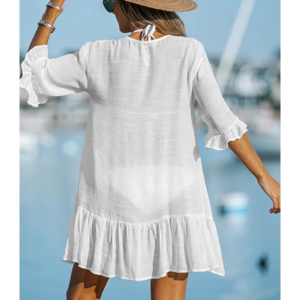 White Beach Midi Dress