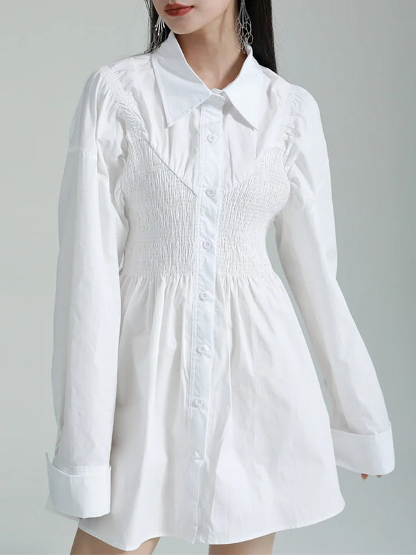 White Button Down Midi Dress