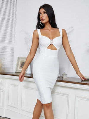 White Cocktail Dress Midi