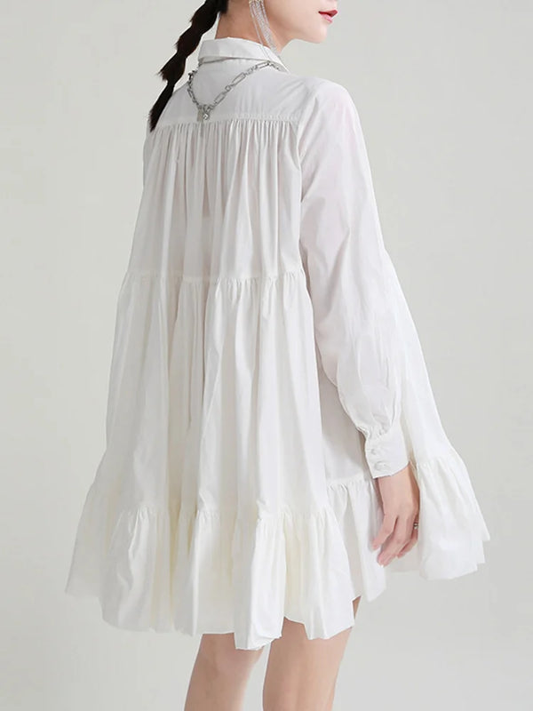 White Collar Midi Dress