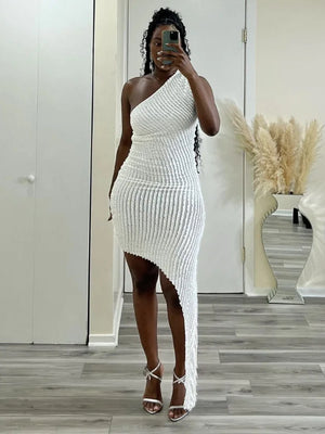 White Dress Midi Length