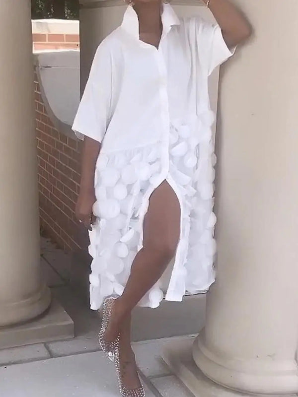 White Flowy Midi Dress