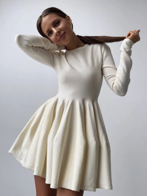 White Knit Midi Dress