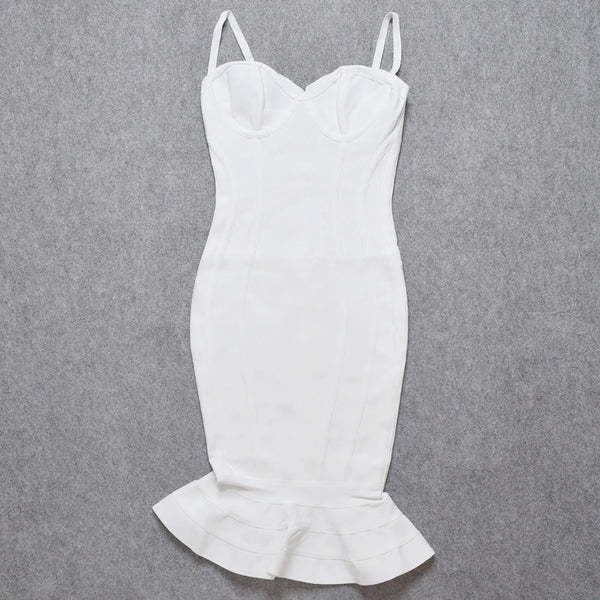 White Mermaid Midi Dress