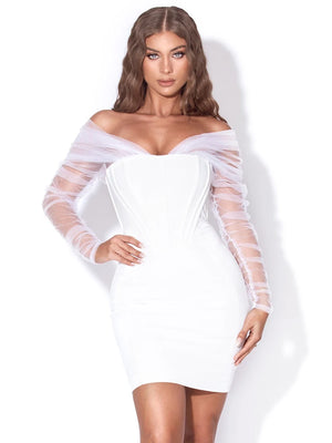 White Midi Dress With Slit