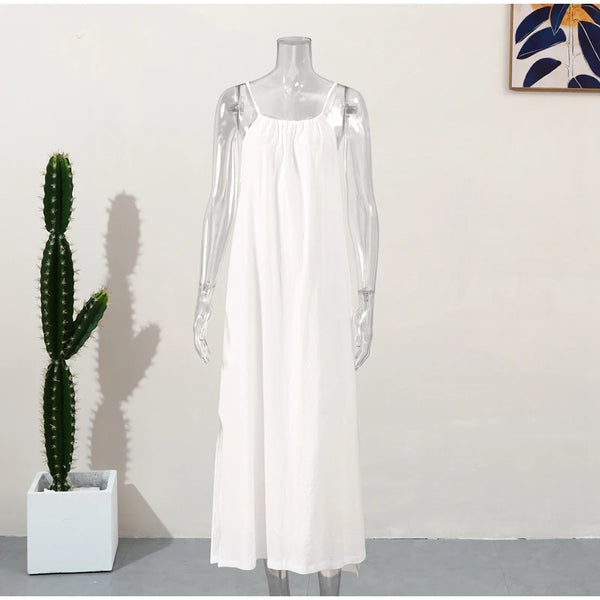 White Midi Halter Dress