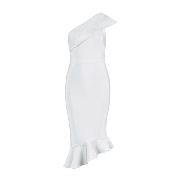 White Midi Ruffle Dress