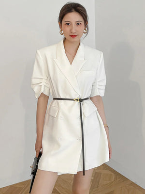 White Pleated Midi Dress