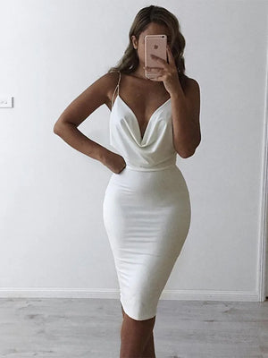 White Ribbed Midi Dress