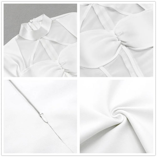 White Satin Halter Midi Dress