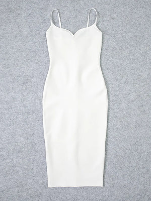 White Satin Slip Dress Midi