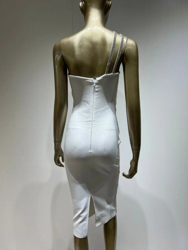 White Sparkle Midi Dress