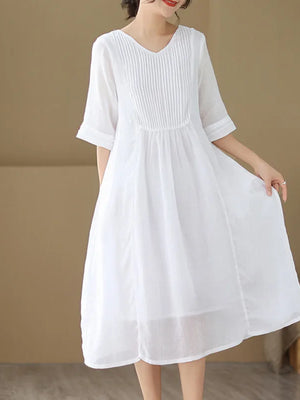 White Summer Dress Midi