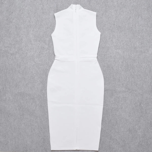 White Summer Garden Midi Dress