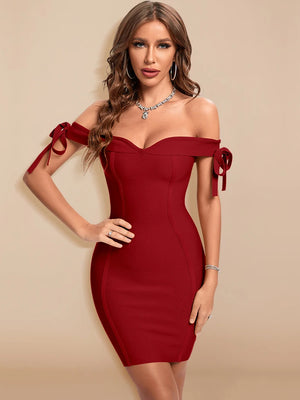 Wine Red Mini Dress