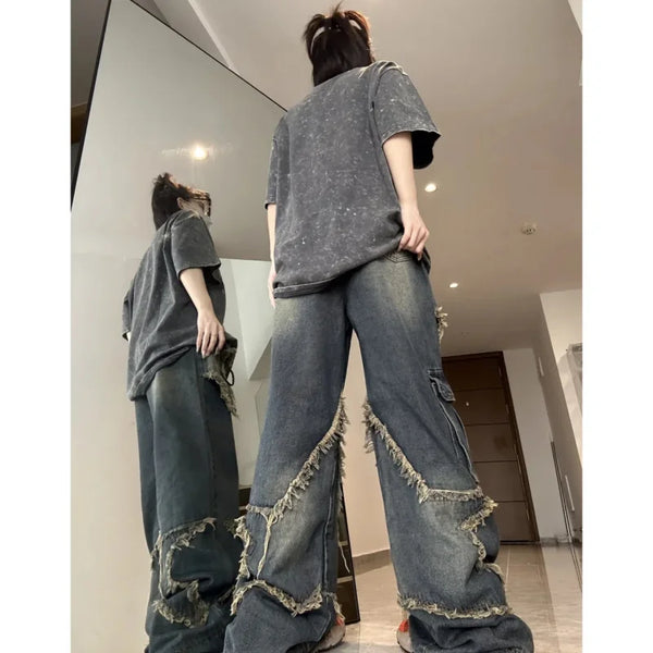 Women Blue Y2k Clothing Jeans