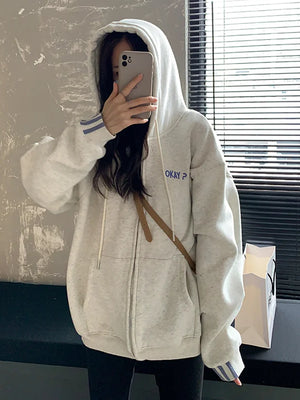 Y2K cropped zip up hoodie