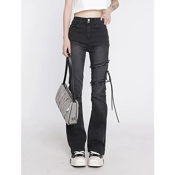 Y2k Lace Up Jeans